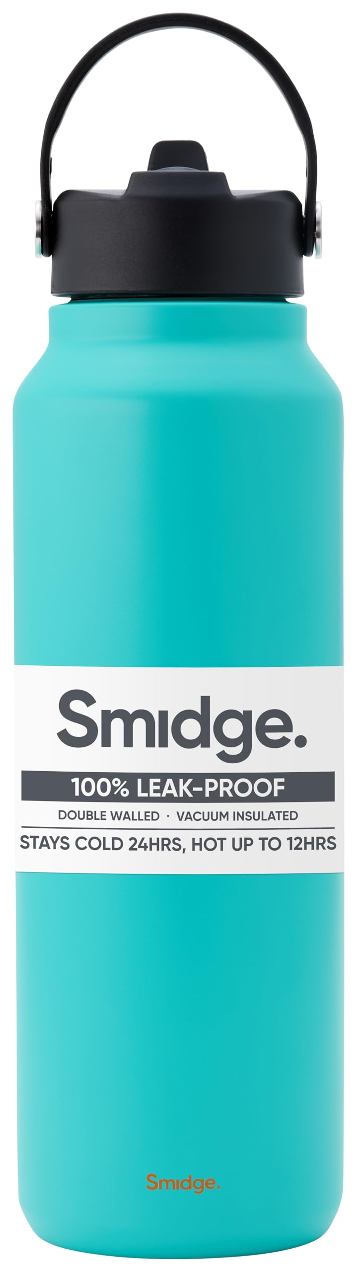 Smidge Large Insulated Water Bottle 1.2L Aqua – BPA-Free Stainless Steel Reusable Flask with Sipping lid, Leakproof, Vacuum Sealed for Hot & Cold Drinks