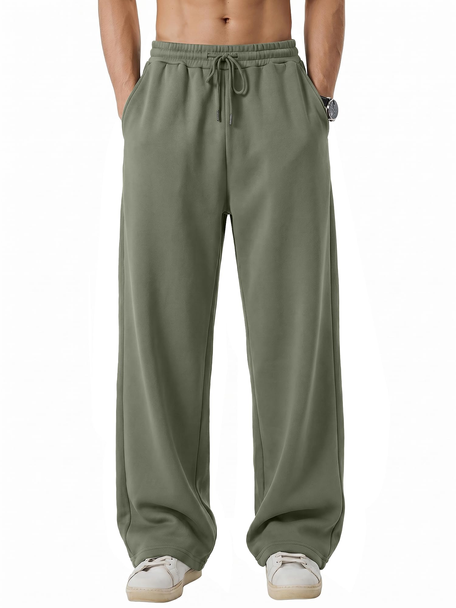 JMIERR Herren Baggy Jogginghose Baumwolle mit Kordelzug | Baumwolle,Oversize,Wide Leg Hose,Freizeithose,mit Elastischem Bund Taschen,Lässige Sweatpants für Alltag Sport Freizeit