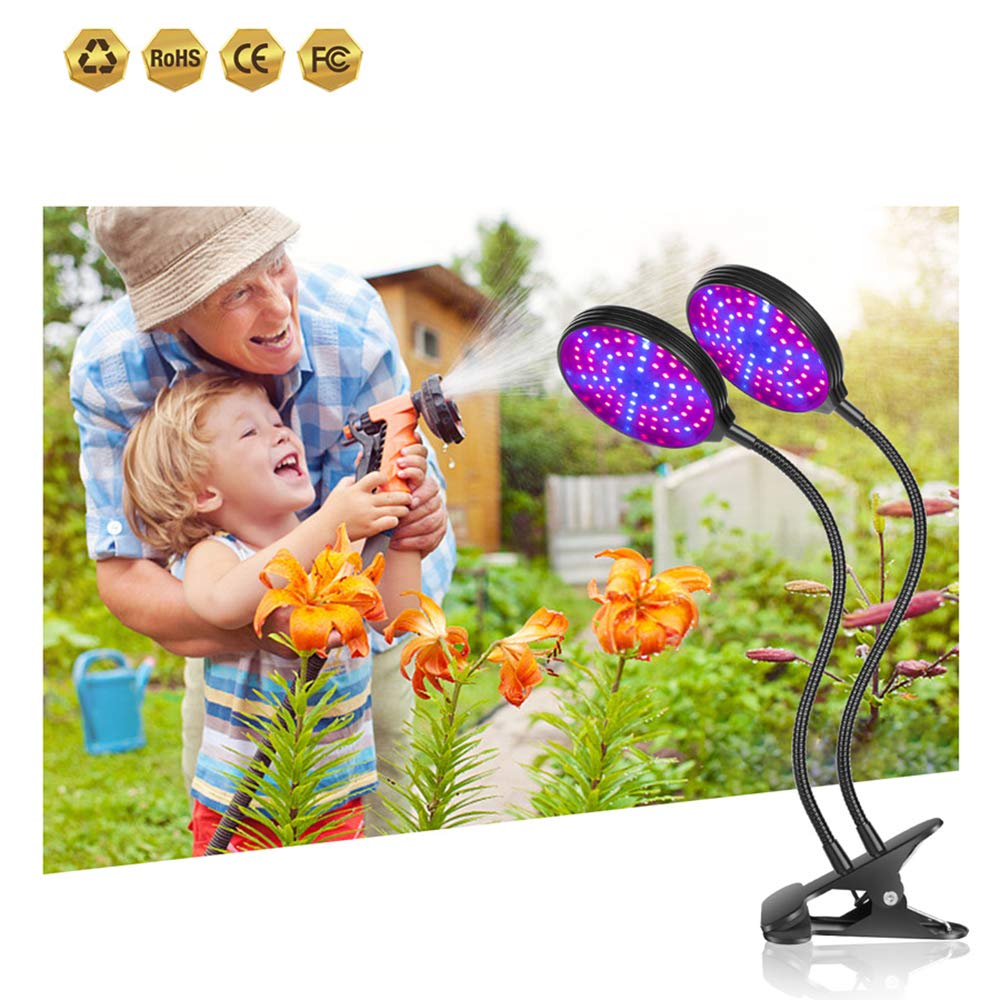 Lampada Piante, LED Coltiva La Luce Regolabile, USB Ricaricabile Telecomando Luce Crescita Pianta, LED Plant Light per Soggiorno Ufficio Interno