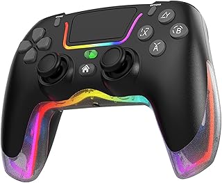 Controlador sem fio para jogos de controle remoto, gamepad de vibração de motor duplo, sensor giroscópio de 6 eixos, suporte para configurações de macro de expansão traseira, luzes frias. Aplicável a PS4, switch,ios13.14.15 (mfi), telefone Android (tablet), computador pc, notebook