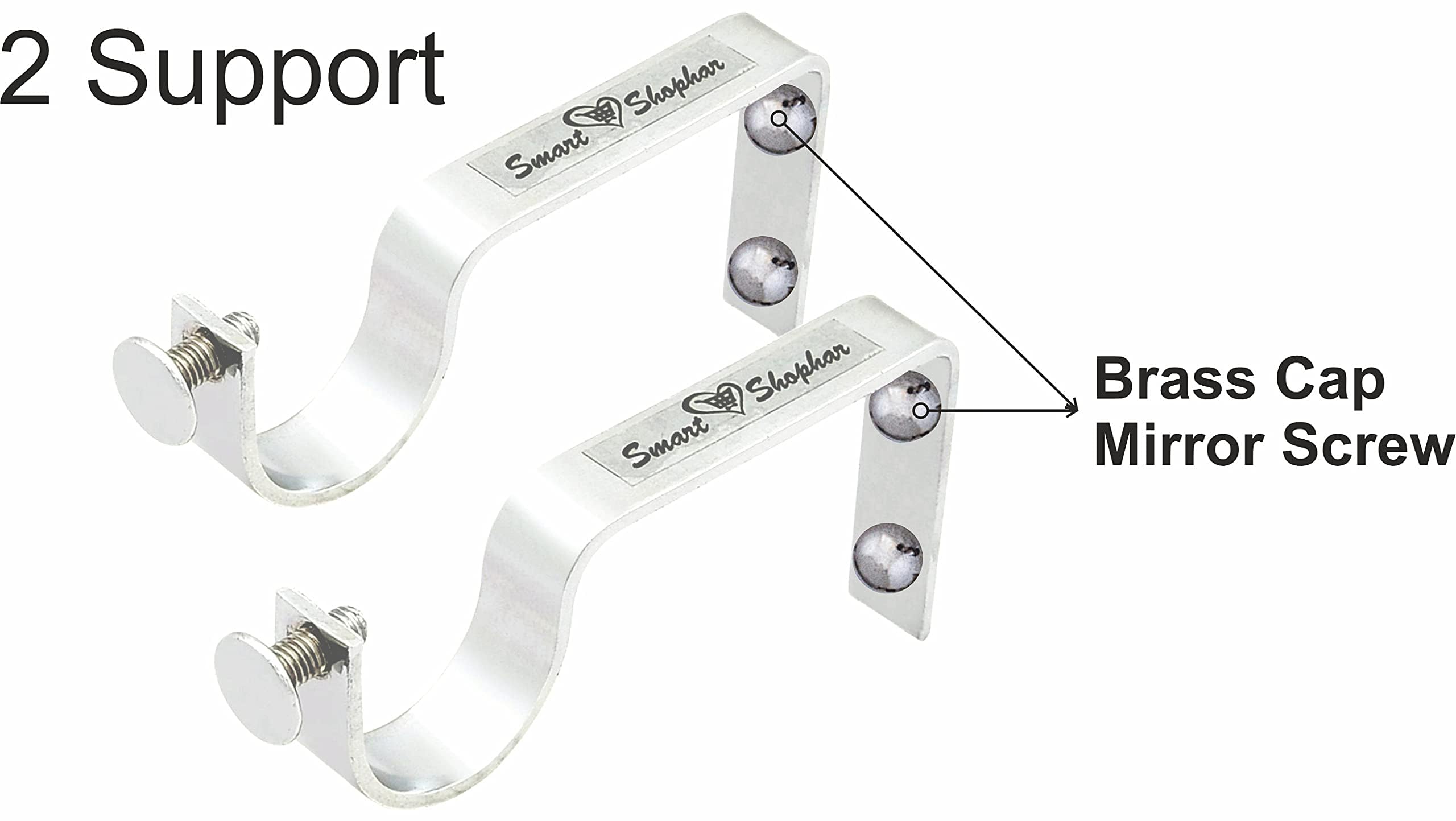 Stainless Steel Curtain Brackets - Pack of 10 -2 Stainless Steel Curtain Brackets - Pack of 10 -2