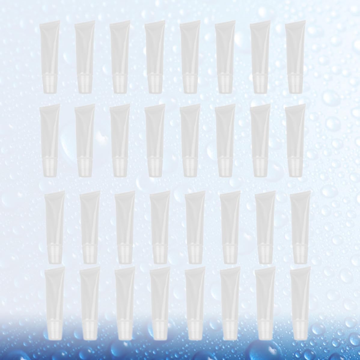 60pcs White Plastic Lip Balm Tube Refillable Screw Cap Container
