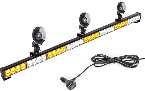 Miniatura 8 de V-SEK Barra de luz estroboscópica de 35.5 pulgadas para asesor de tráfico, 32 luces LED de advertencia de peligro de emergencia de alta intensidad,