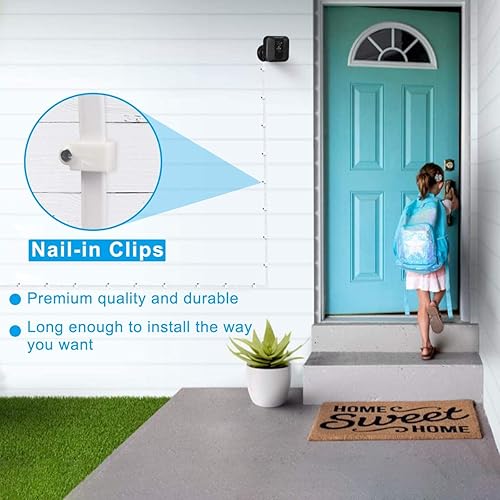 Miniatura 3 de Cable de extensión de alimentación plano de 30 pies compatible con cámara Blink al aire libre, Wyze Cam V3OG, Blink Mini, Blink Mini Pan, cable de