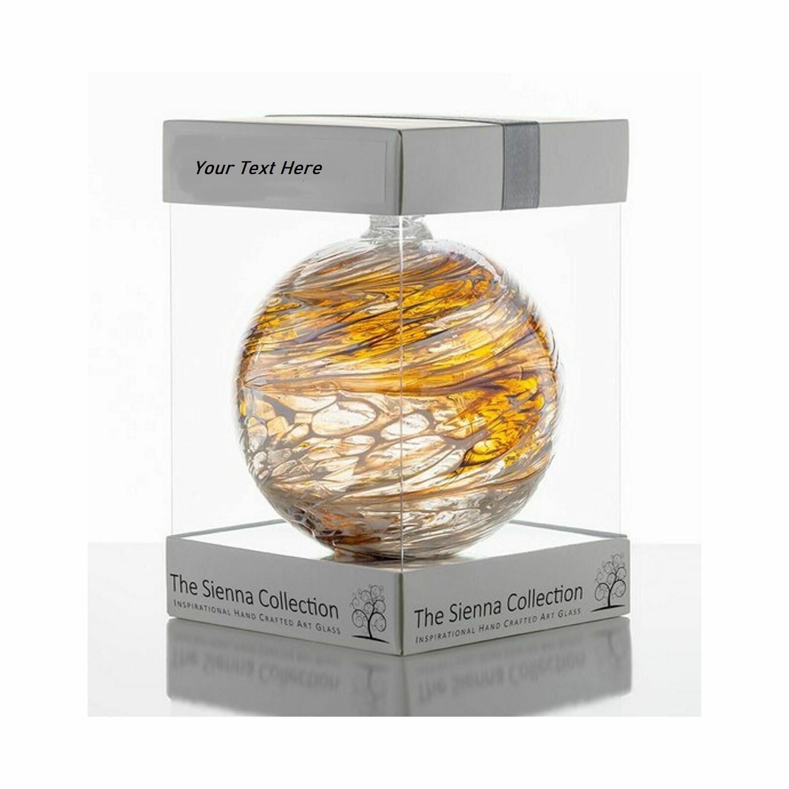Personalised Sienna Glass 10cm Friendship Ball - Choice of Colours (Gold)