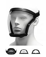 Vista 7 de Protector facial completo, protector facial de alta definición súper transparente (negro y gris)