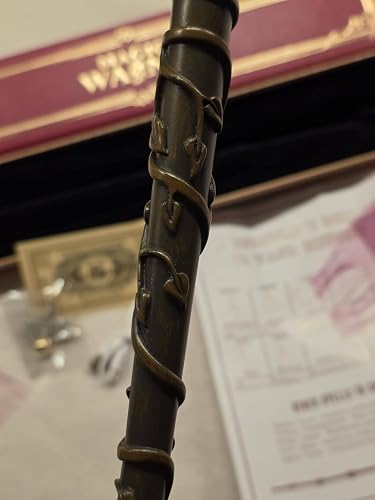 Varita De Hermione Granger De 35 Cm Con Luz Y Carga USB – Réplica De Lujo Con Caja, Tarjeta De Hechizo Y Collar