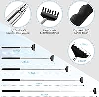 Vista 3 de 3 Pack Back Scratcher Metal Portable Telescoping with Rubber Handles, Extendable Back Massager Tool with Beautiful Box, White Elephant Stocking
