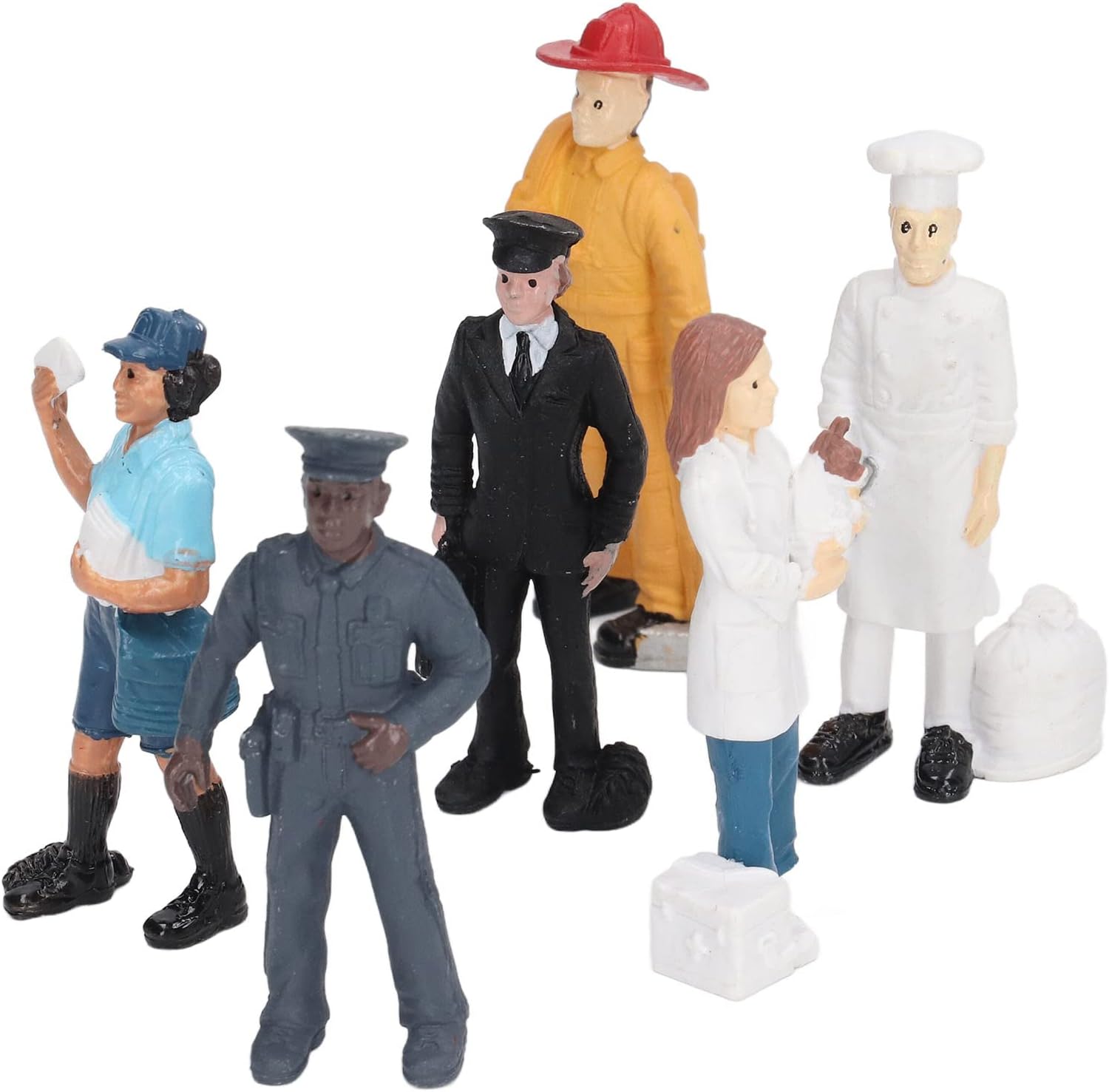 7 Pcs People Figures,Work People Model Bright Colors Character Model Toy for Miniature Scenes
