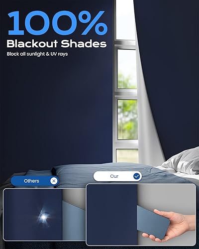 Miniatura 7 de Cortinas opacas para dormitorio (65 x 57 pulgadas), persianas opacas autoadhesivas fuertes, persianas opacas fáciles de pegar para guardería, uso de