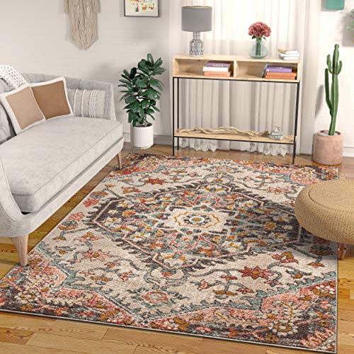 Well Woven Adeline Bohemian Vintage Medallion Soft Blush Multicolor Area Rug 5x7 (5'3