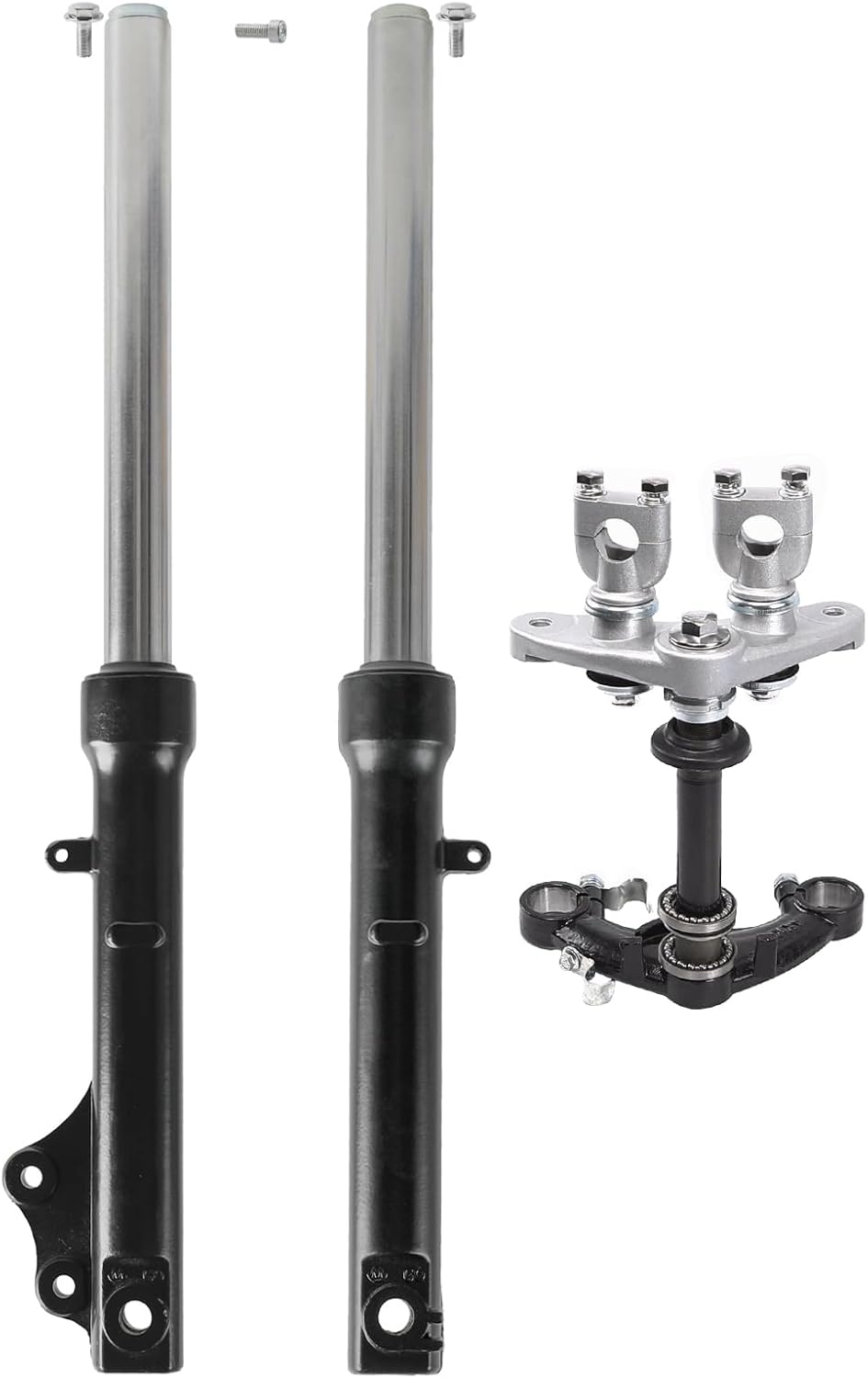 Automotive Replacement 520mm Front Fork Suspension Assembly with 27mm Triple Tree Set for 50cc-125cc Dirt Bike Propulsion