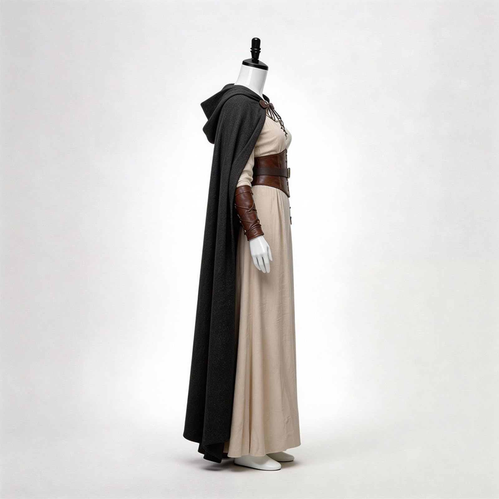 Cape Médiévale Lin Vintage Cosplay Mage Elfe
