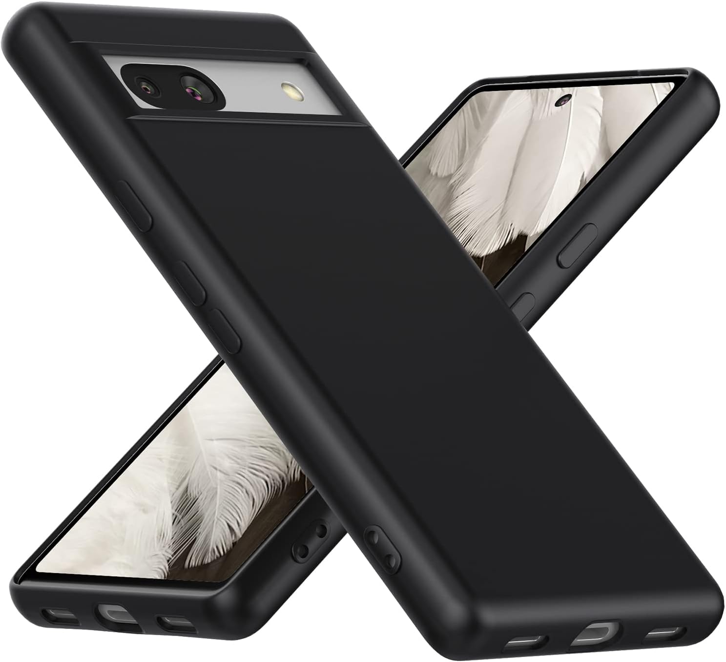 Zubitech Case for Google Pixel 7a Soft TPU Back Cover Flexible Slim fit Smooth Black Shock Proof Cover Fingerprint Resistant Case Compatible with Google Pixel 7a