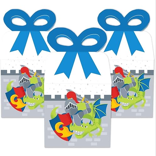 Miniatura 2 de Big Dot of Happiness Calling All Knights and Dragons - Cajas de regalo cuadradas - Cajas de lazo para fiesta medieval o fiesta de cumpleaños - Juego