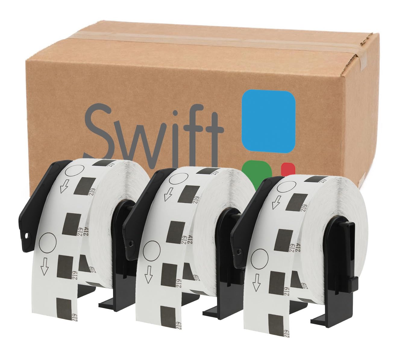 Swift 50 x Compatible DK-11219 12mm Round White Thermal Circle Labels Compatible with Brother QL-1100 QL-1060N QL-570 QL-580 QL-700 QL-710W QL-800 QL-810W QL-820NWB Printers
