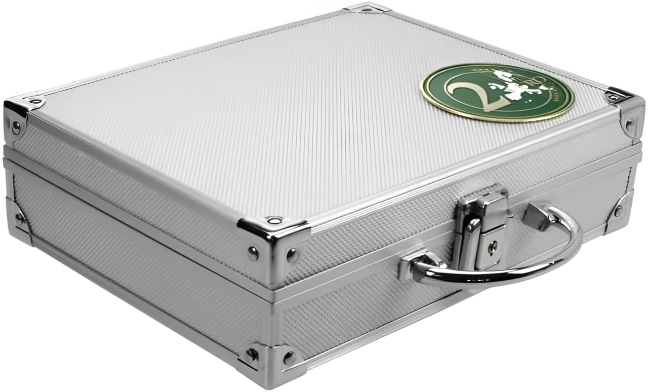 SAFE 172 Coffret Monnaie Aluminium pour 180 Pièces 2 € – avec 6 Plateaux Velours & 100 Capsules – Mallette de Transport Sécurisée – 21 x 7,8 x 25,6 cm
