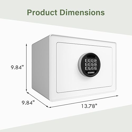 Miniatura 7 de Goldenkey Caja fuerte digital de lujo con teclado para el hogar, pequeña caja fuerte para documentos, dinero, forro de terciopelo suave y estante