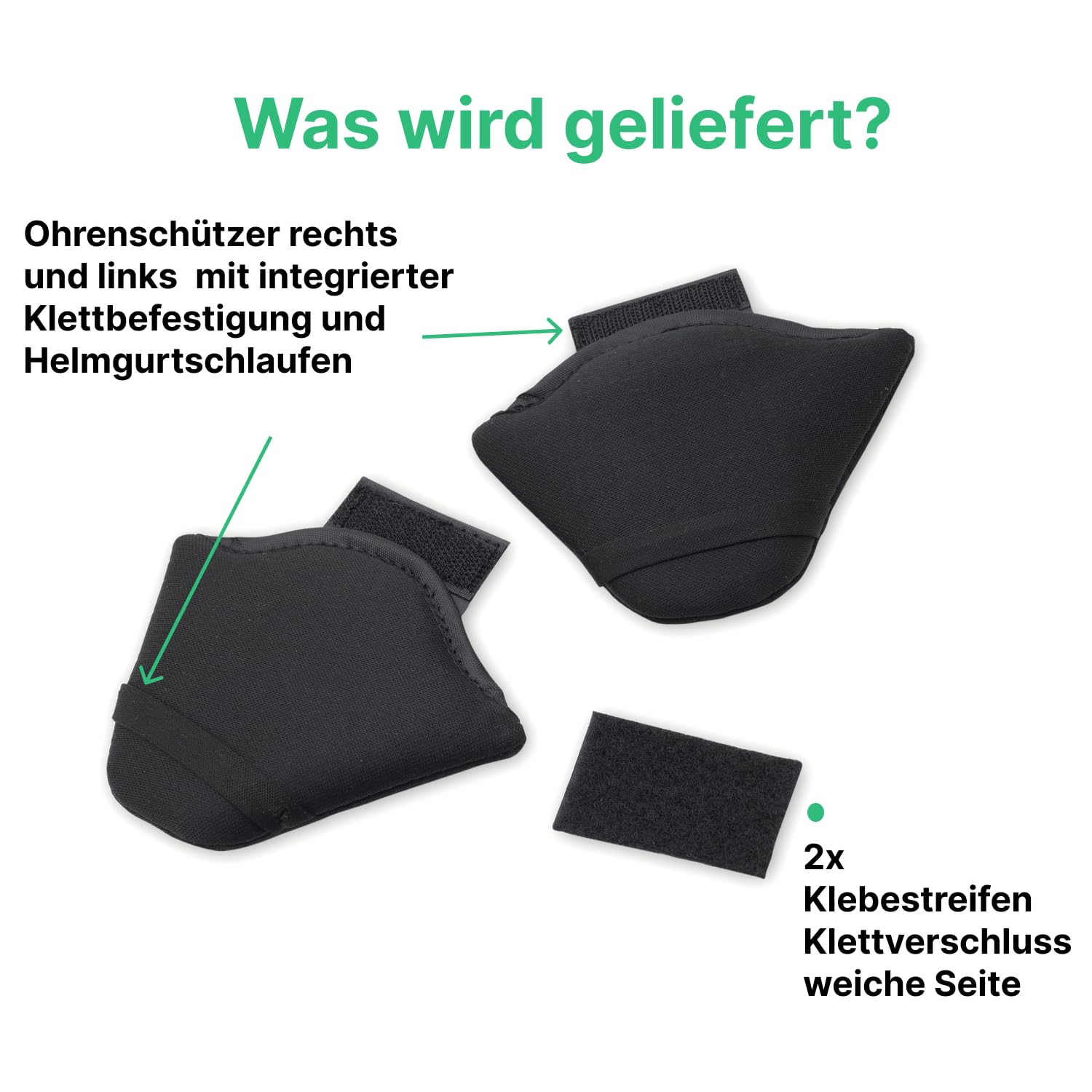 GOOFF Ohrenschützer – passt auf jeden Helm – gegen Windgeräusche – S Pedelec 2.0 Earpads - ansteckbar an den Fahrradhelm – mit großzügigen Klebestreifen – weich an den Ohren