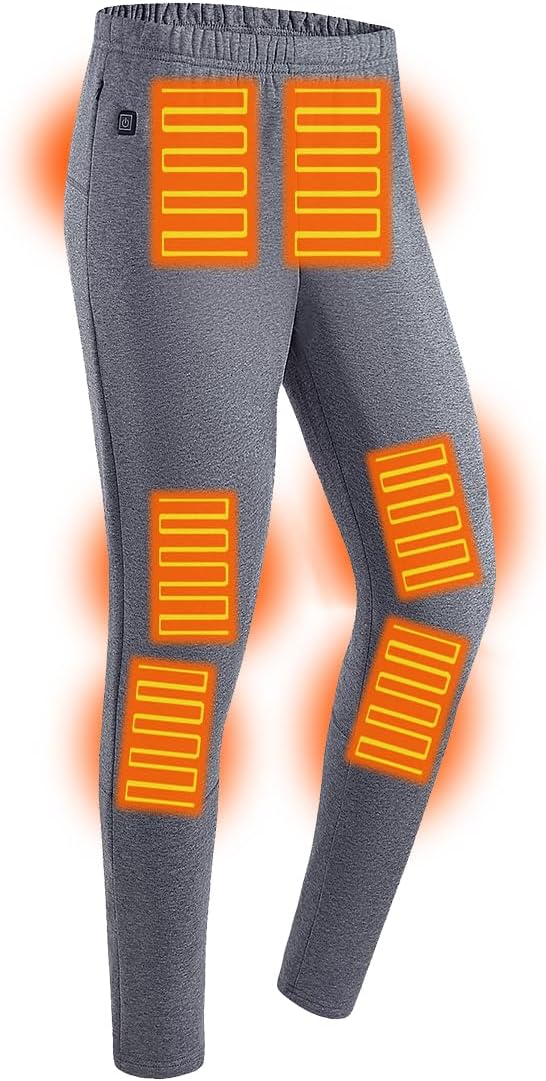 Heated Underwear Pant 12 Zones Heating with 3 Temperature Control, Thermal USB Heating Bottom for Men Skiing Running