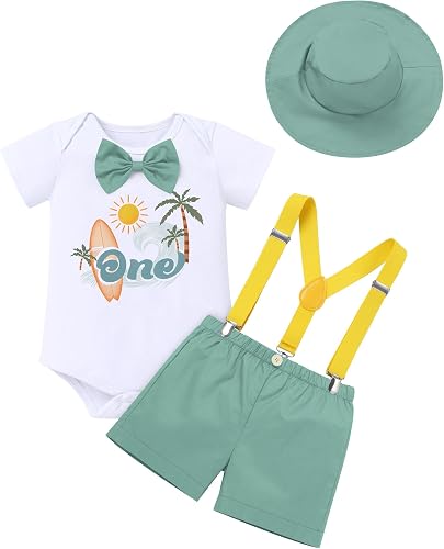 IMEKIS The Big One Birthday Outfit Boy: Surf First 1st Birthday Baby Cake Smash 