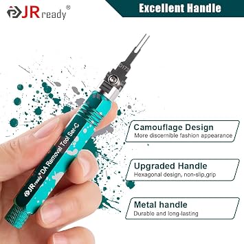 JRready ST5255-05 Pin Extractor Tool Kit, Terminal Removal Tool with 5PCS Replacement Tips, for Molex Mini-Fit Jr., Micro-Fit 3.0,3P/4P PC Fan, AMP Micro Mate-N-Lok Series Connectors