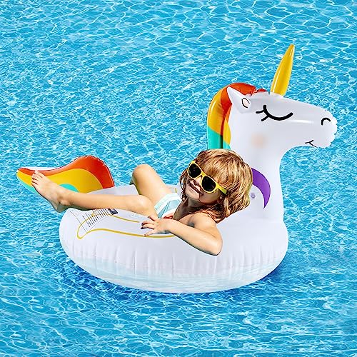 Finduwill 2Pack Pool Floats For Kids – Flamingo Unicorn Inflatable Pool Float Floaties For Lounging, Beach Floaties, Swimming Toys, Lake, Beach Floaty Summer Toy, Pool Raft Lounge For Adults Kids #TOP7