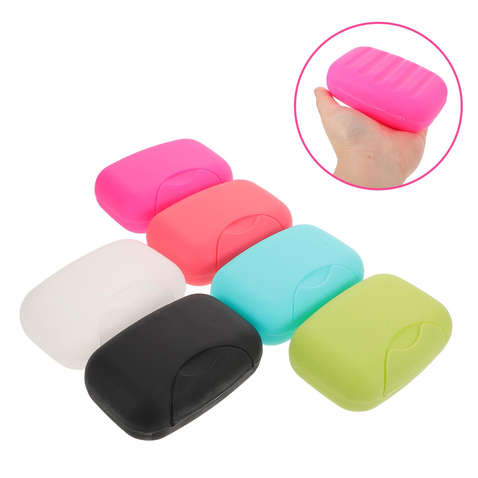 Jabonera Portátil de Viaje con Tapa Hermética, Caja de Jabón de Plástico Resistente Grande, 30 Unidades en Colores Surtidos, Estuche Compacto Antileak para Camping,