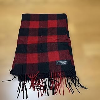 CASHMERE BLEND 赤黒チェックマフラー