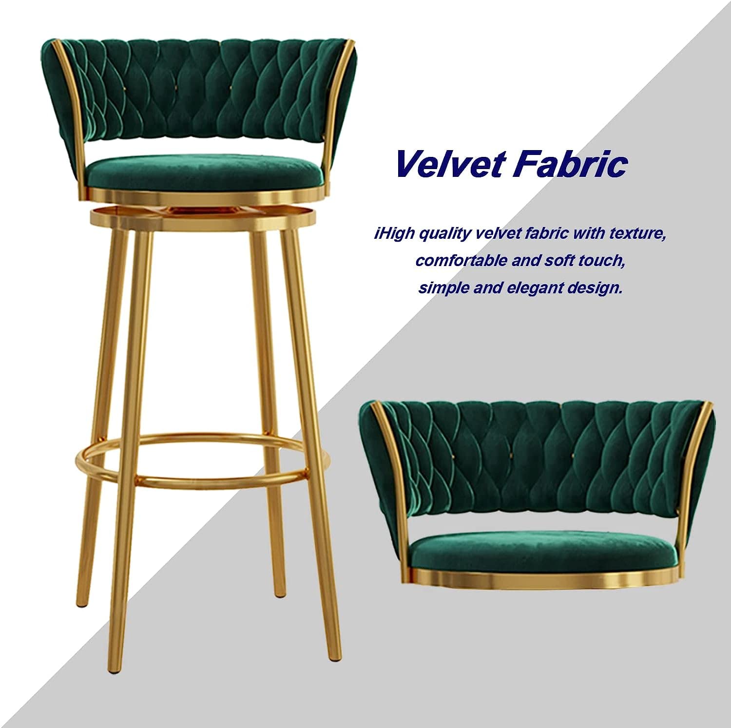 Amazon.co.jp: 回転バースツール 1/2/3/4 セット、織り背もたれ付き