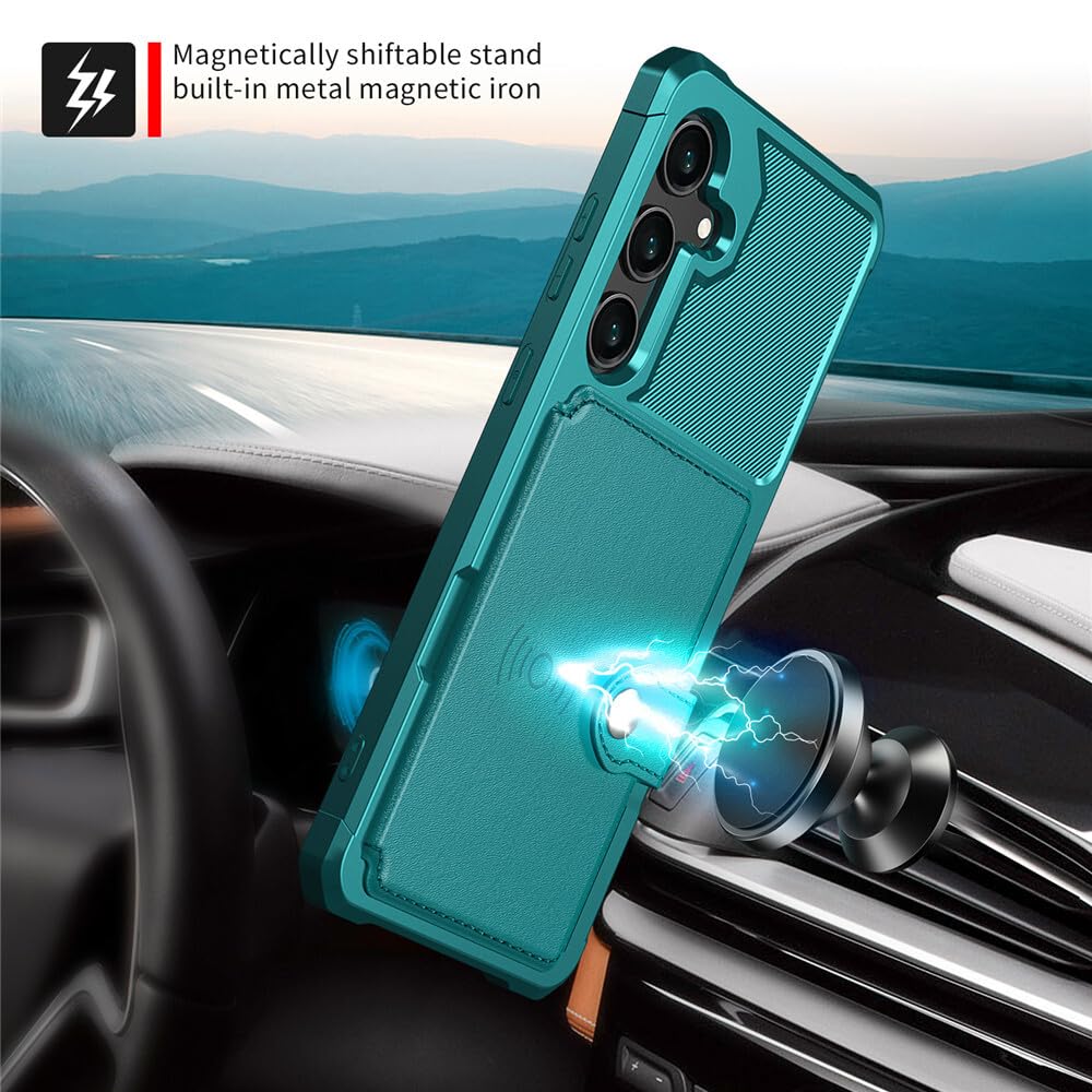 Generic Étui compatible avec iPhone Samsung Galaxy S9 (couleur : noir) Étui à rabat magnétique en cuir rigide en silicone avec fentes pour portefeuille