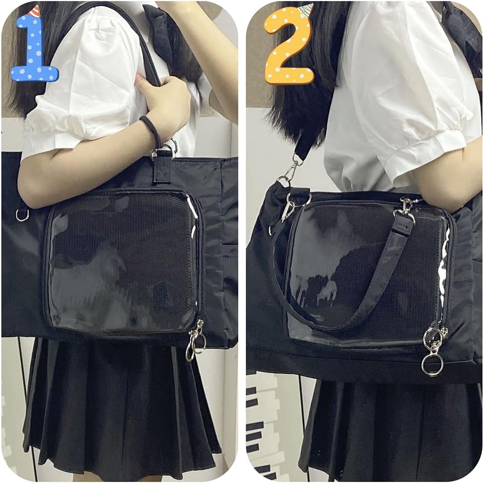 Ita Bag with Insert Kpop Plushies Tote Bag Kawaii Anime Pin Display Crossbody Shoulder Messenger Bag - Image 6