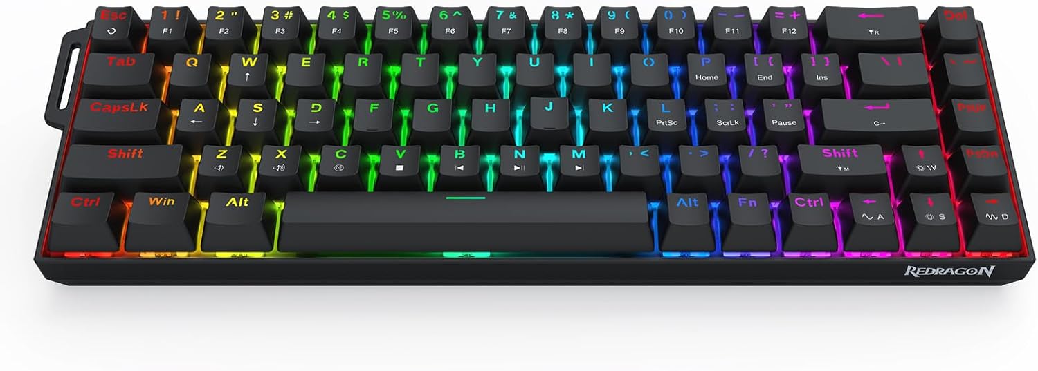 Top-desann view of the Redragon K631 HE keyboard showing key layout