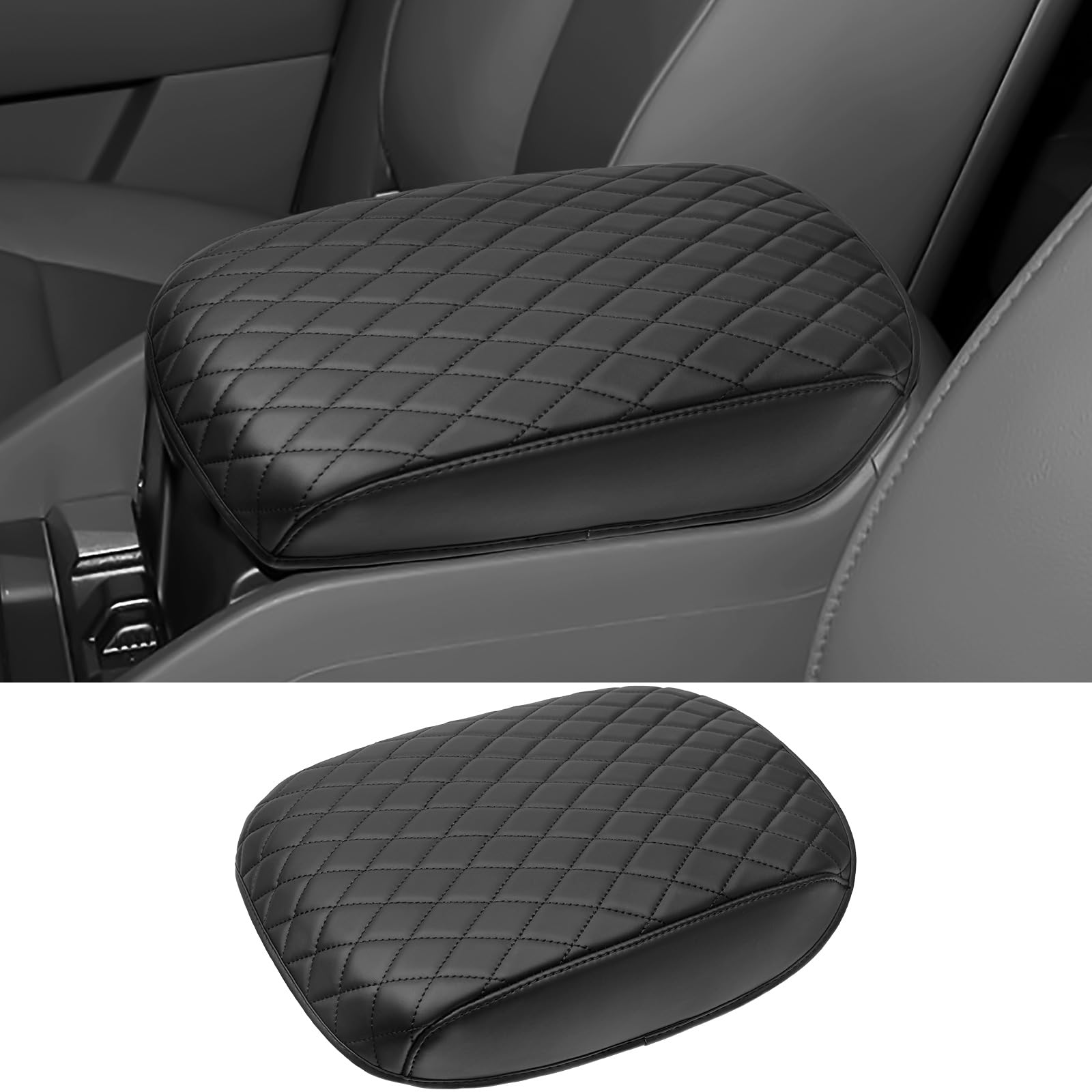 YOJOJOCO Center Console Cover Compatible with Honda 2009-2015 Pilot Accessories Leather Material Console Armrest Cover Cushion Pad Anti-Scratch