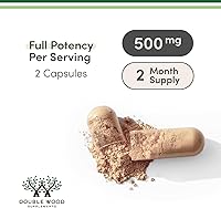 Vista 6 de Cápsulas de Ashwagandha, 120 unidades (500 mg de extracto 20:1 de potencia) Adaptógeno alivio del estrés de Double Wood