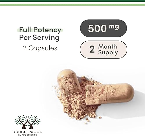 Miniatura 6 de Cápsulas Ashwagandha, 120 unidades (extracto de 500 mg de potencia 201, equivalente a 10,000 mg en polvo) Adaptógeno Alivio del estrés por Double