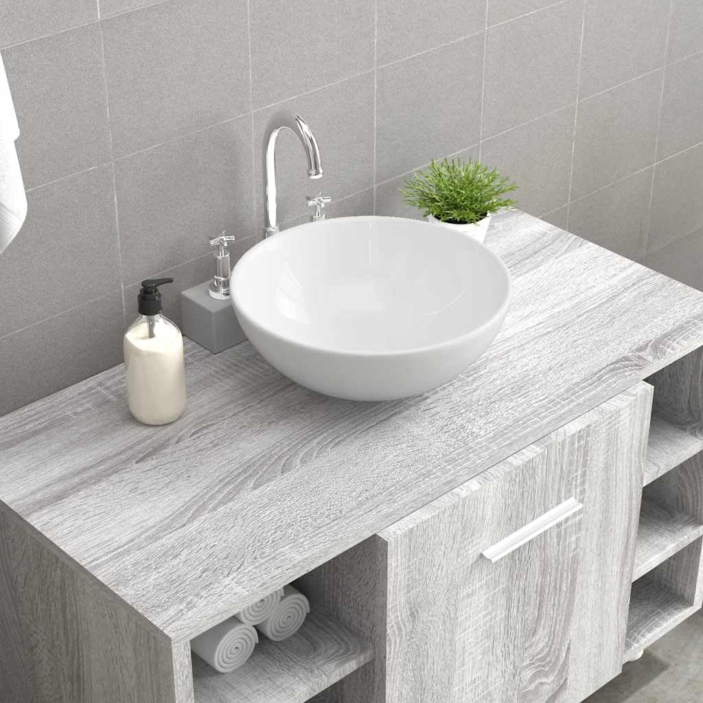 Lavabo de cerámica blanco 28 x 28 x 10 cm, lavabo de mano para lavabo, baño, cocina, cuarto de baño para invitados, lavabo empotrado con desagüe, repuesto