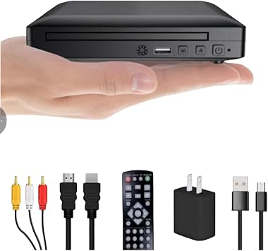 1080p All-Region Built-in PAL/NTSC USB 2.0 Breakpoint Memory HDR Support Home CD Player Digital TV Disc Player Blu-ray Player Mini HD DVD Player HDMI and RCA Cable dvd Player