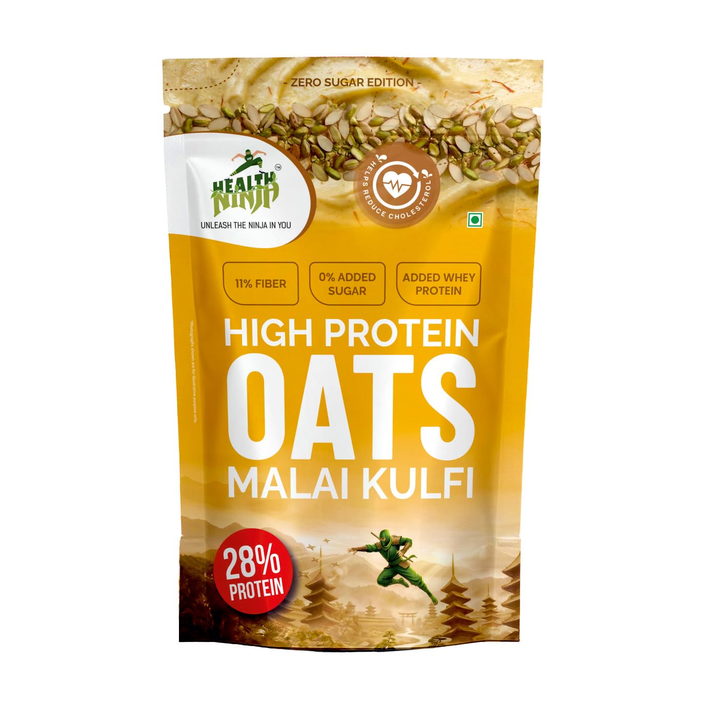 Health Ninja Malai Kulfi High Protein Oats | 28% Protein | No Sugar Added | High Fiber | Instant Breakfast Oats | Creamy Kulfi Flavor | Healthy Breakfast Cereal | 900g-picture-30