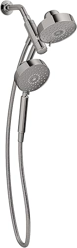 KOHLER 23219-TT Purist - Kit combinado de ducha multifunción 2 en 1, cabezal de ducha giratorio con cabezal de ducha de mano, 2.5 GPM, titanio