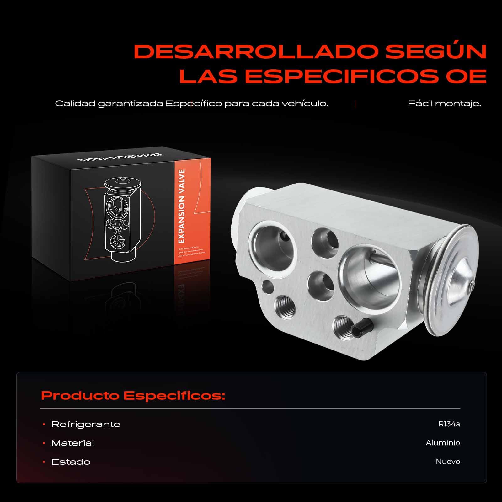 Frankberg Válvula de expansión Aire acondicionado Compatible con Transporter V Bus 7EB 7EJ 7HB 7HJ 1.9L Multi.v.a.n V 7EF 7EM 7EN 7HF 7HM 7HN 2.5L Transporter V Bus 7EB 7EJ 7HB 7HJ 2.0L 7E0820679