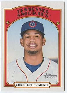 2021 Topps Heritage Minor League #17 Christopher Morel Tennessee Smokies Official Minor League Baseball MiLB Trading Card ...