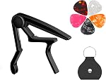 DIDA Guitar Capo For Acoustic Guitar With Pick Holder And 5 Picks, Metal Capo For Ukulele, Mandolin, Banjo, And Other String Instruments (Rosewood)