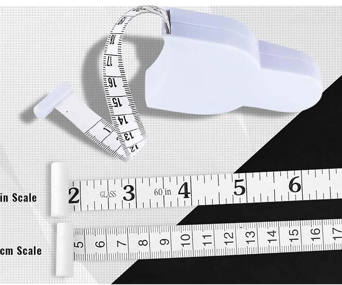 Automatic Telescopic Tape Measure - Self-Tightening Body Measuring Ruler Fitness Caliper for ​Body Measurement, Retractable Double Scales Rulers, Perfect Waist Tape Measure - 60 inch (White,R) : Industrial & Scientific