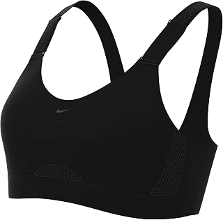 NIKE DD0430-010 W NK DF Alpha Bra Sports Bra Women's Black/Black/DK Smoke Gray/DK Smoke Size XLF-G