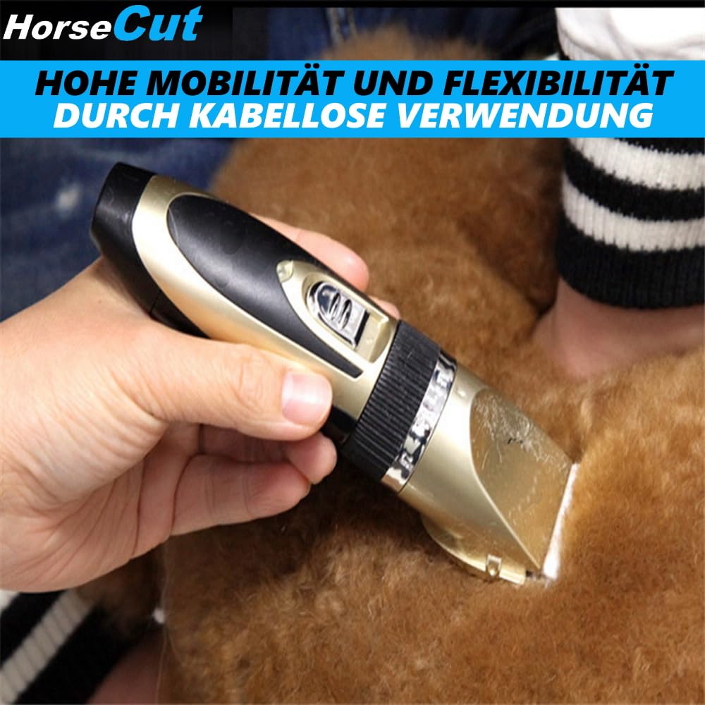Horzecut - Cortapelos para caballos, extremadamente silencioso, con batería, cortapelos de caballos, manejable y ligera