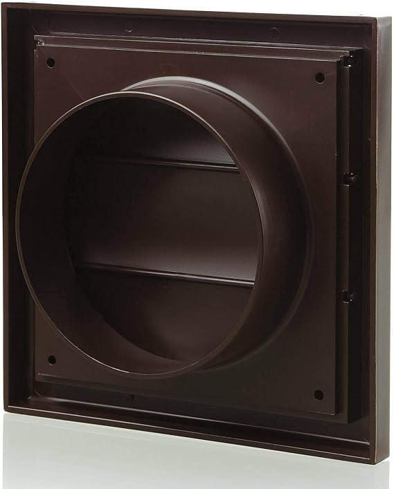 Vents 125mm External Wall Vent Cover with Gravity Shutters – Brown