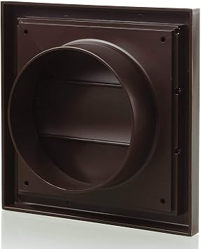 Vents 125mm External Wall Vent Cover with Gravity Shutters – Brown
