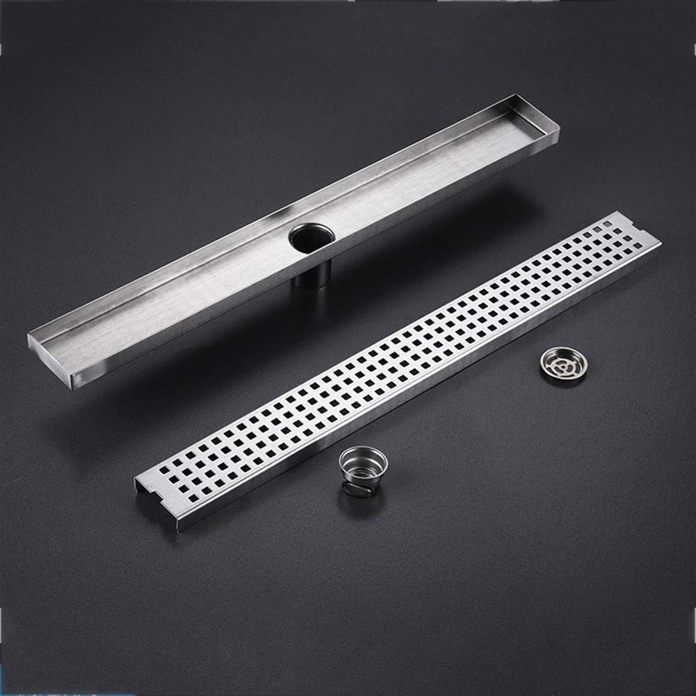 Desagüe de Piso de Ducha Lineal Desagüe de Piso de Ducha Rectangular Cubierta extraíble, escurridor de baño de Acero Inoxidable Cepillado 304