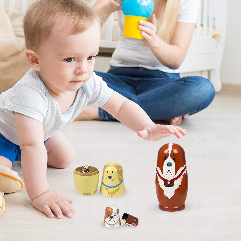 GRPSKCOS Russian Nesting Dolls Matryoshka Dolls Cartoon Handmade Wooden image 2